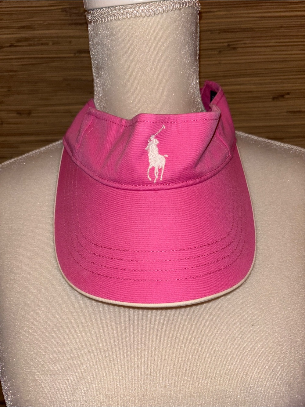 Ralph Lauren Pink  Visor with White Polo Logo Maui pink nwt!
